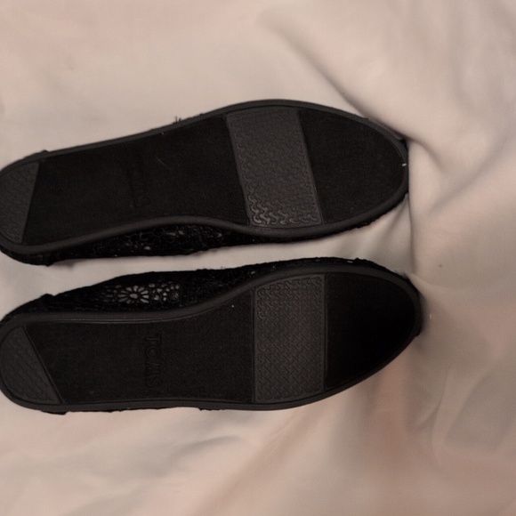 TOMS Black Crochet Slip-On Shoes - Picture 3 of 6